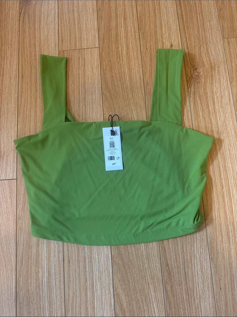 Dynamite Square-Neck Crop Tank - Lime Green